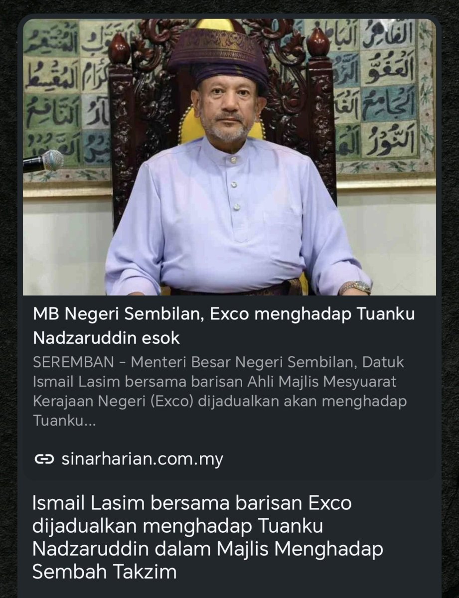tjerealjoker's tweet photo. Bubar je lah DUN kalau dah biadab kurang ajar derhaka sangaattt.

Kau angkat sumpah depan YamTuan yang Sah. Lepas tu kau cakap dia tak sah. 

Bila dia pecat kau.

Kau nak gi angkat sumpah depan Yamtuan Yang Tak Sah pulak.

#Nismilan dah caca marba kerana Umno punya gila. https://t.co/ZwDqyugAmr