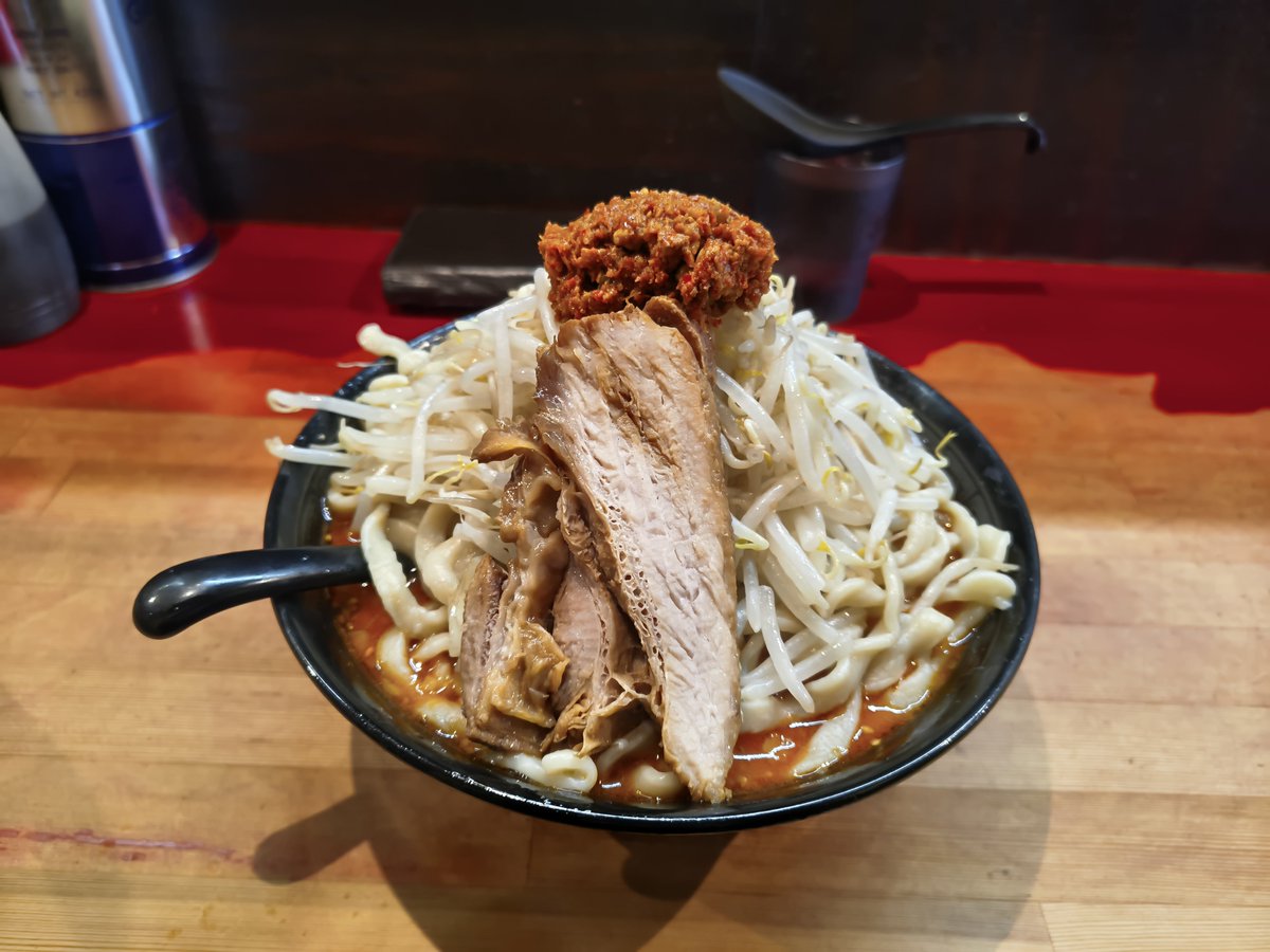 nega_tebu's tweet photo. 会津若松二郎の辛いヤツ。
激辛という感じではないが、味覚に刺さる辛さがある。注文は、辛さに負けないようアブラカラメがいいかも。

1日遅刻しちゃったけど、12周年おめでとうございます。
食べれて良かった。 https://t.co/yBG3q8a4wa
