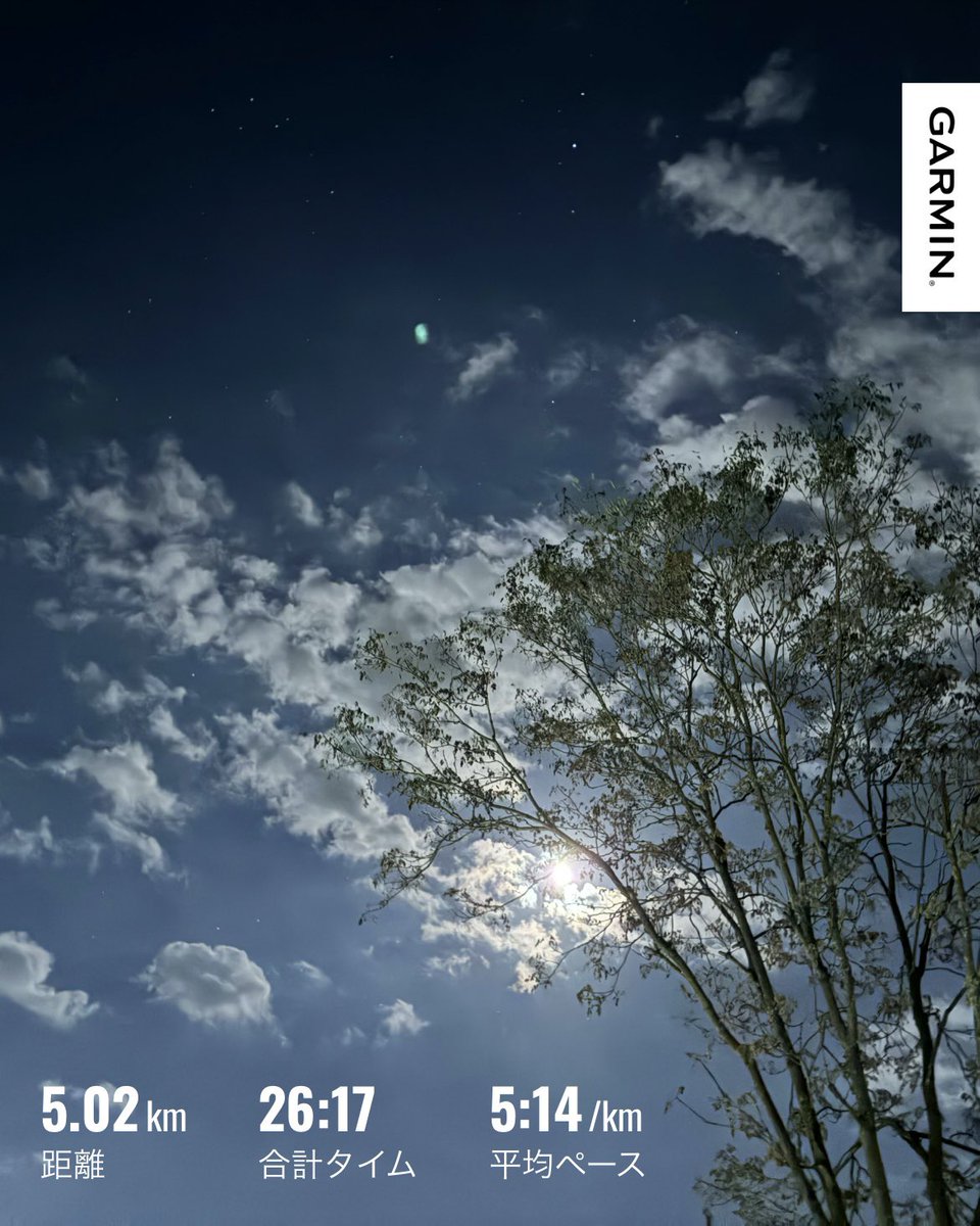 alcinist's tweet photo. 今夜は心拍追い込みランニング🏃‍➡️

昼間は暑かったけど、
夜はすっかり秋の空気🍁😊

#Garmin https://t.co/mBAz7IcBOp