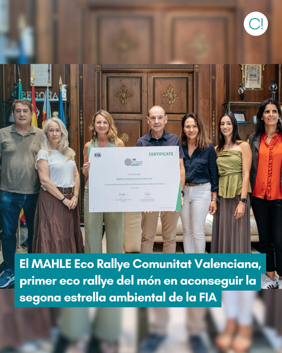 Clartelevisio's tweet photo. El MAHLE #EcoRallye Comunitat Valenciana s'ha convertit en el primer i únic eco rallye del món a obtenir la segona estrella de la FIA Environmental Accreditation, una distinció de la Federació Internacional de l'Automòbil que premia la gestió sostenible d'esdeveniments esportius. https://t.co/PmPnwc1sah