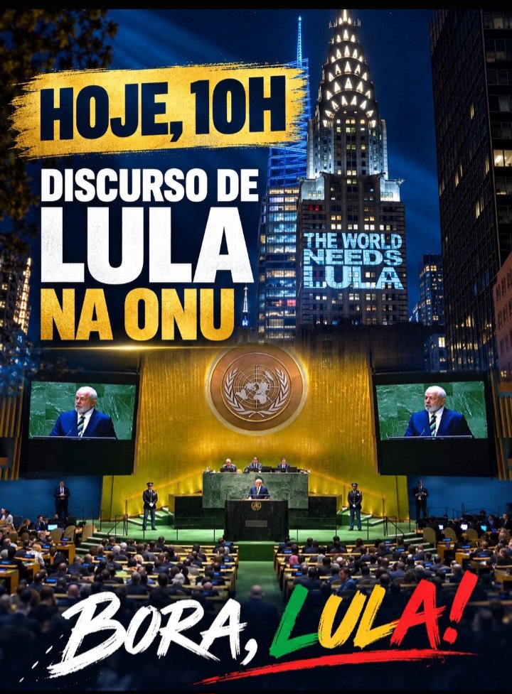 Rogeriononatosa's tweet photo. 🚩🚩ATENÇÃO LULISTAS!

Lula deve dizer na ONU, nossa Democracia é Soberania são inegociáveis.

Tag do dia:

BORA LULA 
LULA NA ONU
BRASIL SOBERANO É INDEPENDENTE https://t.co/JxfSO4ccuw