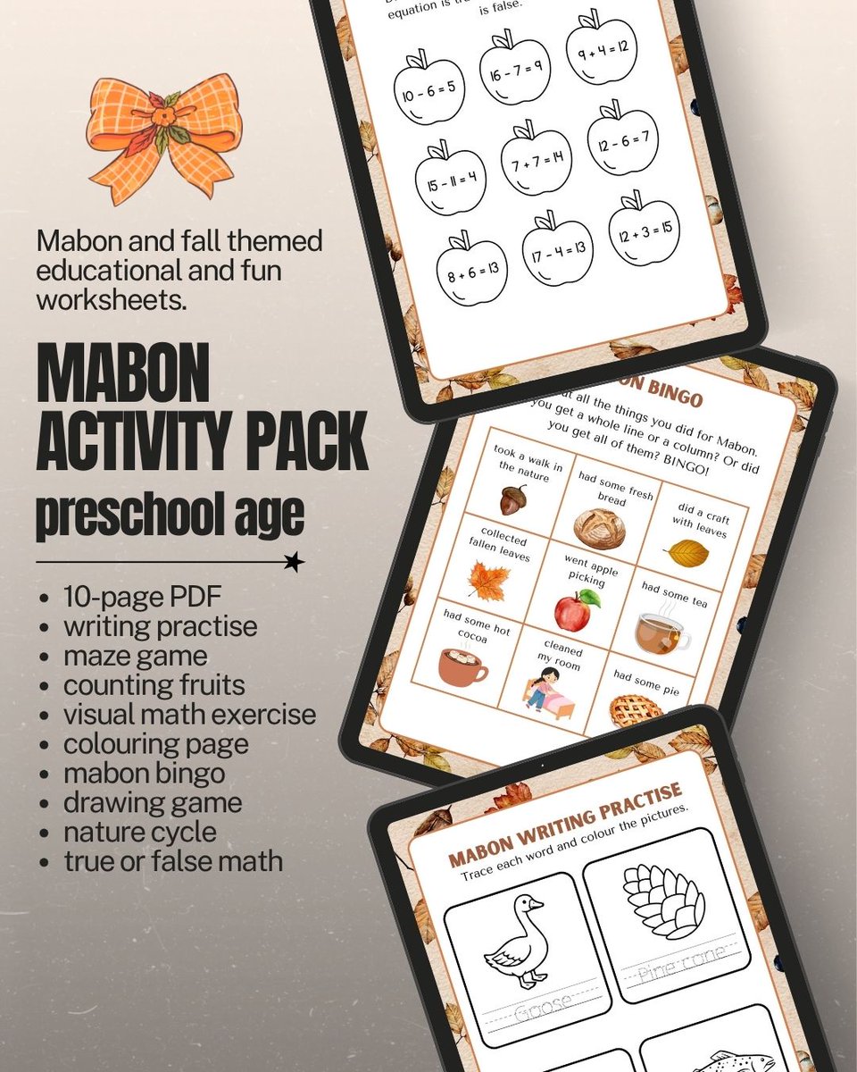 teretales's tweet photo. Celebrate the Autumn Equinox with your kids! The Mabon Activity Pack for preschool age kids is filled with fun, educational fall-themed activities🐿
https://t.co/3o1P9ZQuK9
#mabon #mabonforkids #mabonwithkids #paganmom #paganlife #WheelOfTheYear #WitchyMomma #sabbats https://t.co/PAyr1tzEdw