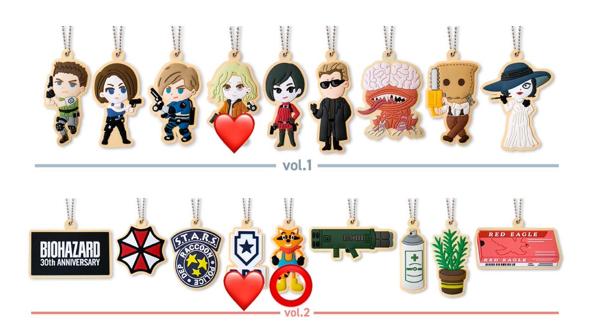 niku992's tweet photo. 【交換/譲渡】バイオハザード30th Sweets Collectionラバーキーホルダーvol.1

《譲》クリス ジル ウェスカー チェーンソー男2

《求》グレース ラクーン君R.P.D 定価+送料

纏��ての交換、⭕️はチェーンソー男との交換❤️含む場合のみ。譲渡は上段は下段含むお引取りのみ。お気軽にお声掛けください。 https://t.co/l4q77HzcDb