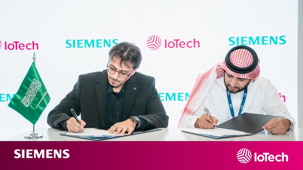 IoTechsa's tweet photo. وقّعت IoTech مذكرة تفاهم مع Siemens لتعزيز التعاون في حلول إنترنت الأشياء والمباني الذكية، ودعم
الكفاءة والاستدامة .
IoTech signed an MoU with Siemens to advance IoT and smart building solutions, efficiency and
sustainability.
#IoTech #Siemens #IoT #SmartBuildings #DigitalTransformation #Sustainability #SFMA26