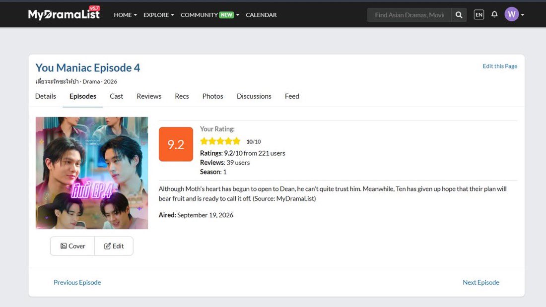 WETrendingTeam's tweet photo. 🚨 WESTIES, WE URGENTLY NEED YOUR HELP WITH THE RATINGS! 🚨

YOUMANIAC EP4 RATING
#YouManiacSeries

🔗 https://t.co/obLTbBFUOc
📍 Rate on:   IMDb • MDL 

Episode 1 is currently at 8.9—the lowest-rated episode and the only one still in the 8-point range. It is pulling down the series rating, which remains stuck at 8.7. 🥹

There are so many Westies here, so please—can everyone spare just 10 minutes?

1️⃣ Rate and review the series first
2️⃣ Rate and review every individual episode, especially Episode 1
3️⃣ Leave a positive and honest review

Please don’t assume that other people will do it. We desperately need everyone to participate. If you watched and loved YOU MANIAC, please show that support where it matters too. Every rating and review counts! 🙏😭