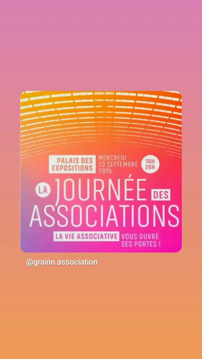 AssoGRAINN's tweet photo. retrouvez GRAINN à la Journée des associations 
🗓Rdv demain au Palais des Expos 
😉 https://t.co/KIHUbefyrL