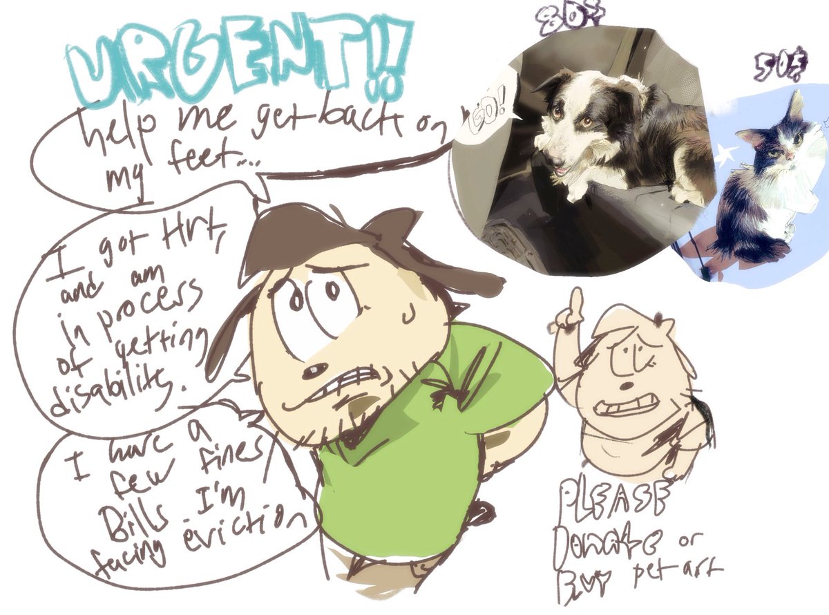 tostyart's tweet photo. Please share or commission me a pet portrait or avatar, I am out of energy, I want to cry, I got a letter today about lease termination, I need money to cure my violation. https://t.co/nrYg0im41q https://t.co/ba1EHzdu3E