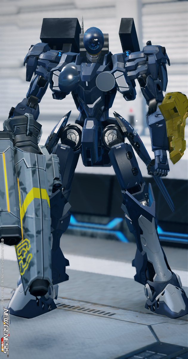 PSO2_ash's tweet photo. ACNXより看板機体、オラクル再現のリメイク
使用パーツを変更、部位のバランスと使用アクセを調整して原作に近づけようとした版
#PSO2NGS_SS #メンテの日じゃないけどssを貼る https://t.co/MGHPiGXeAR