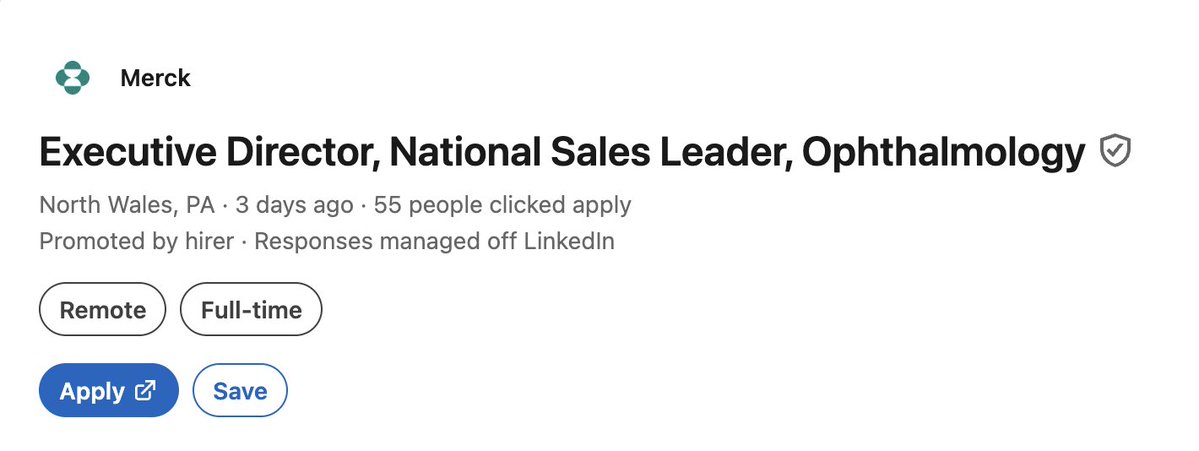 BioInvest_MD's tweet photo. Would $MRK be hiring a US sales leader if they knew that Brunello failed? Data is scheduled to be presented next month at AAO, seems very bullish for $SRZN https://t.co/U5uGdCnKSt