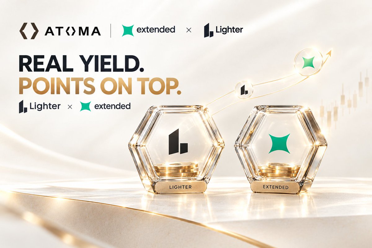 T0nyCrypt0's tweet photo. How we generate ~100% APR with delta neutral strategies on perp Dexes: Lighter @Lighter_xyz on @RobinhoodCrypto + Extended @extendedapp 

Here's what we're running at @atoma_fi.

Our Current Stats - since Aug 14
- Lighter RH Rank #152: 588 points
- Lighter RH Rank #200: 347 points
- Extended: #4 RWA Trading competition
- Extended: 1595 points
- Atoma Index: +$525 PnL (points-focused) - trading yield
- Atoma RWA: +$4,146  PnL (yield-focused) - trading yield

Bull case: 1 Extended pt = $3, 1 Lighter point = $18
$525 + $4146 (realized PnL) + 1595 Extended points * $3 + 935 Lighter points * $18 = $26256 profit in 4 weeks

Bear case: Points cost $0
$525 + $4146 = $4671

Most people farming this are paying ~$300 per $1M of volume, or taking directional risk to get it. We are doing it in profit.

The secret is:
1. Statistical arbitrage on RWA markets: Volume + PnL
2. Funding arbitrage on RWA markets: OI + PnL
3. Points: two venues, two point programs.

Risks we actively manage:
- Funding spread between the long and short legs
- Two contracts on the same underlying drifting apart
- Correlation breaking in fast markets
- Points formula or conversion ratio changing before TGE
- Legs on different exchanges do not share margin

All of this is yours with one deposit at @atoma_fi. We run the trades, farm the points and watch the leaderboards. You deposit and start earning today.