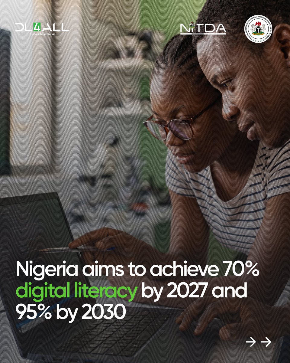 NITDANigeria's tweet photo. Across Nigeria, digital literacy programmes are expanding, but a unified view is needed to track their collective impact. 

On 20 October at the Digital Literacy Workshop, NITDA will unveil the National Digital Literacy Dashboard, a unified platform that will map initiatives, measure progress, identify gaps and support coordinated action towards Nigeria’s national digital literacy targets. 

One nation. One picture. One shared ambition for a digitally literate Nigeria.