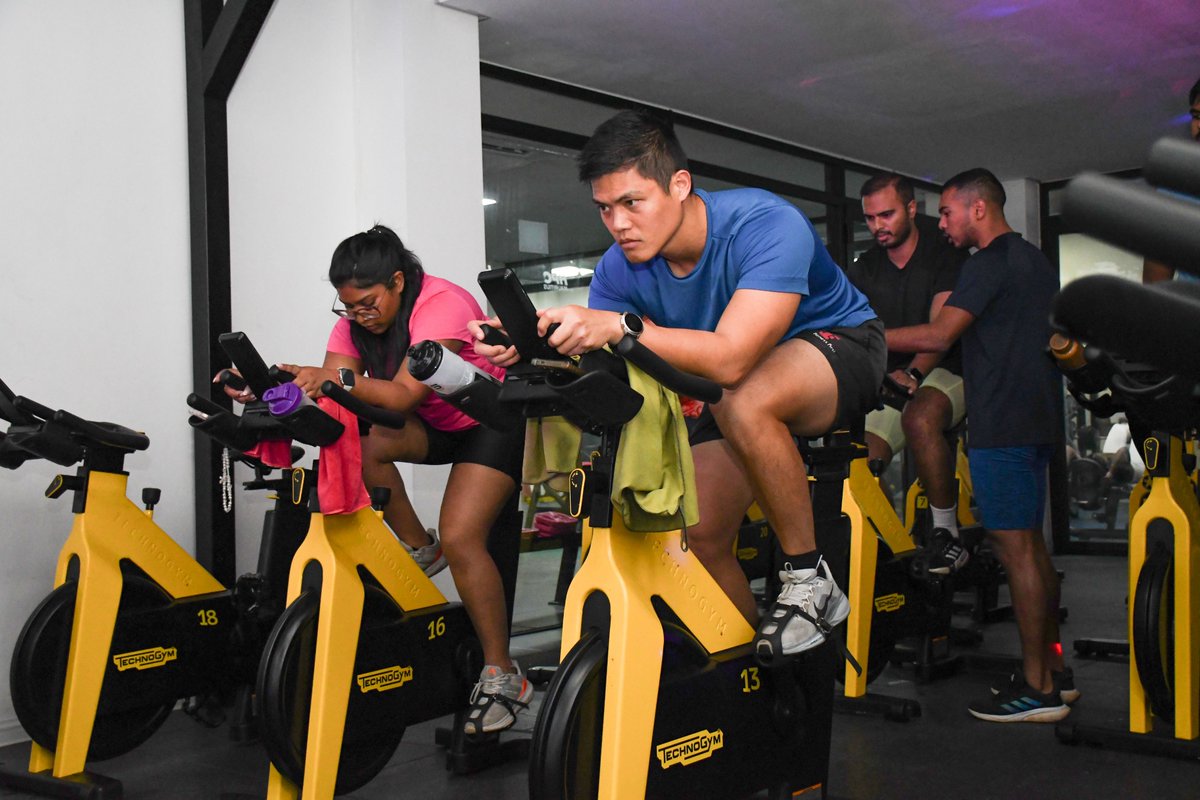 CoteDorSports's tweet photo. What a session! Here are some glimpses from yesterday’s Spinning Time Trial Leg 2 held at the Spinning Room of the High Performance Centre, Côte d’Or. With around 45 participants taking on the challenge, the room was filled with plenty of pedal power!
#HPCMauritius #Performance https://t.co/FdxtNvTfND