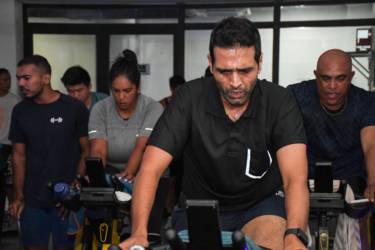 CoteDorSports's tweet photo. What a session! Here are some glimpses from yesterday’s Spinning Time Trial Leg 2 held at the Spinning Room of the High Performance Centre, Côte d’Or. With around 45 participants taking on the challenge, the room was filled with plenty of pedal power!
#HPCMauritius #Performance https://t.co/FdxtNvTfND