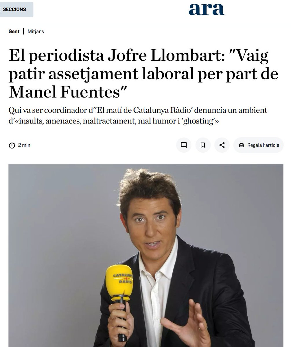 Quimkong's tweet photo. Doncs res. Aquí, esperant que @som3cat, @3CatInfo i @CatalunyaRadio et al. dediquin especials, reportatges amb experts i tertúlies sobre les declaracions de Jofre Llombart. 

No voldria ser l'únic que ha rebut aquest tracte, tot i no tenir poder, ni diners, ni contactes, ni l'opció de desmentir acusacions molt greus en igualtat de condicions.  

Suposo que no trigaran gaire.