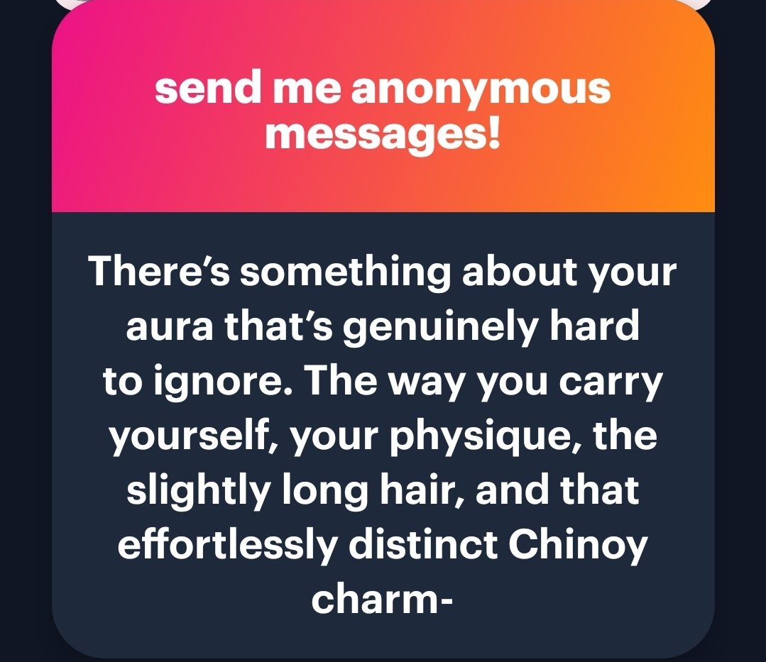 olinocontext's tweet photo. Well damn, this is actually really sweet. I appreciate you seeing me that way, genuinely. And the fact that you noticed all those little things makes it even more flattering. Thank you! Maybe don’t be too shy to say hi sometime ;) https://t.co/b2PS0POIfX