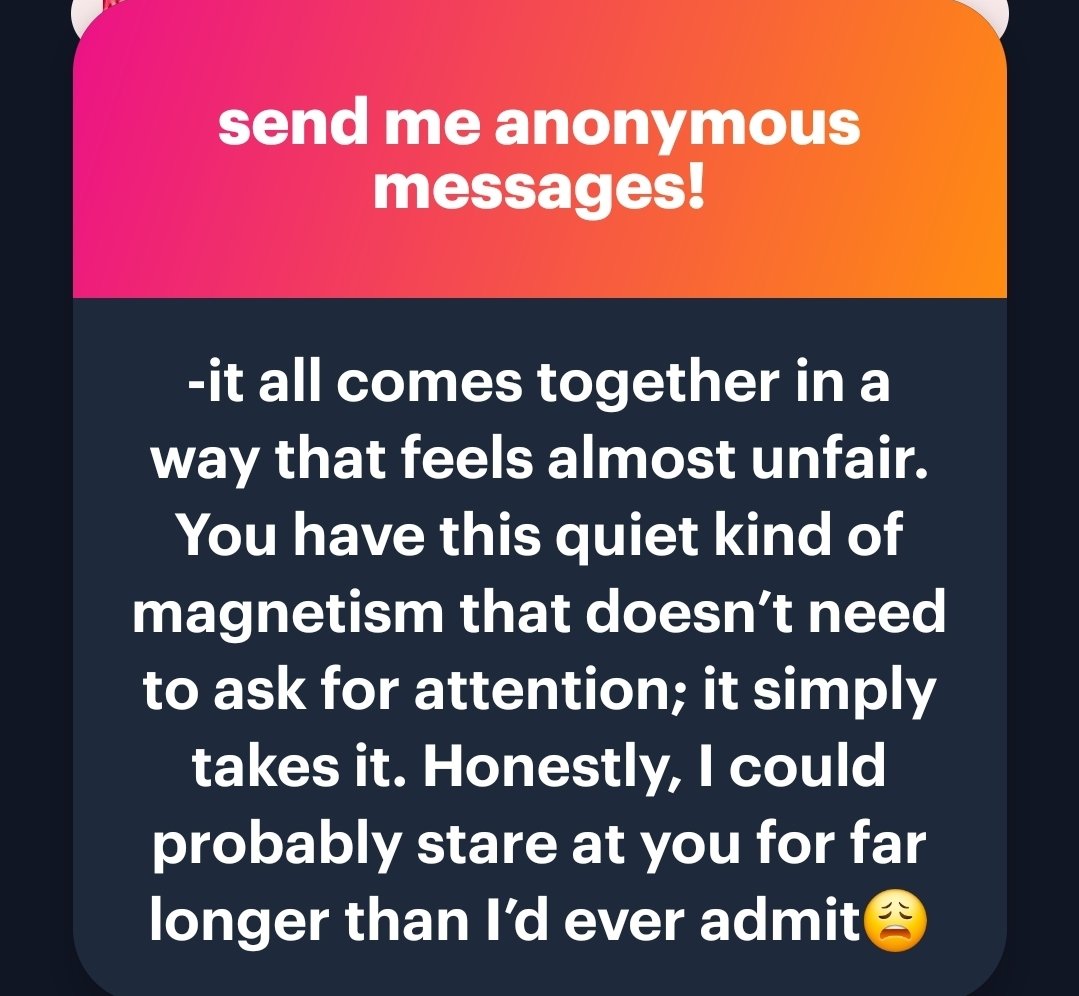 olinocontext's tweet photo. Well damn, this is actually really sweet. I appreciate you seeing me that way, genuinely. And the fact that you noticed all those little things makes it even more flattering. Thank you! Maybe don’t be too shy to say hi sometime ;) https://t.co/b2PS0POIfX