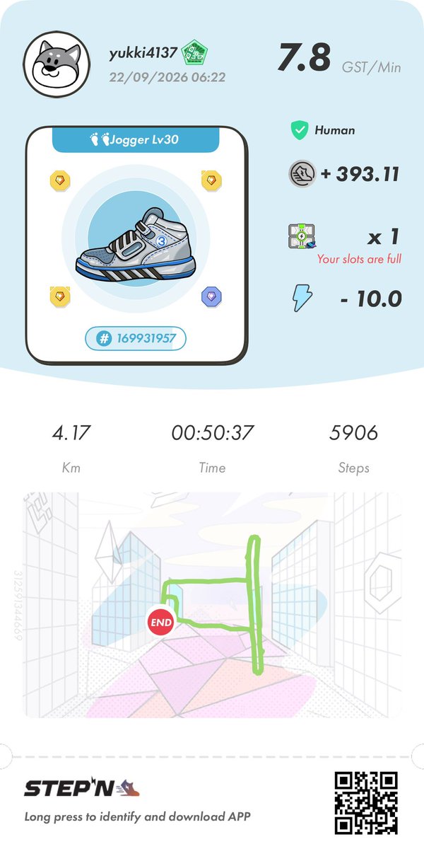 yukki4137's tweet photo. 9月22日のSTEPN
#STEPN
#STEPNEnergy
#ProofOfSTEPN
#STEPNGames
activation code
お裾分け
19423767
#アクティベーションコード https://t.co/VXJpp9L0hc