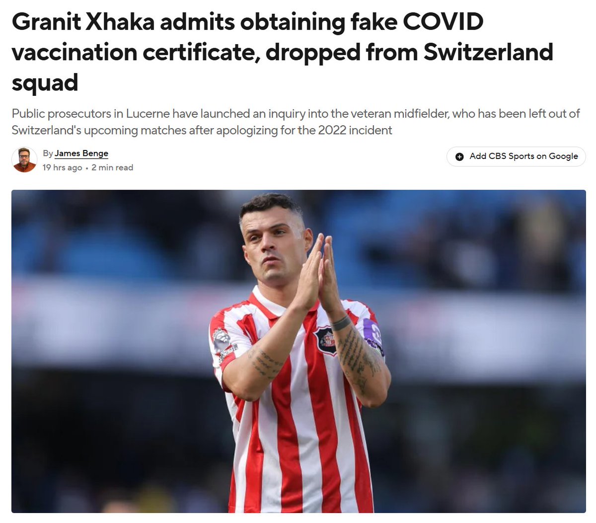 P_McCulloughMD's tweet photo. Players were desperate to avoid fatal COVID-19 vaccine myocarditis; I wonder how many more cases are out there Granit Xhaka?  @McCulloughFund https://t.co/0VfTHYfPxj