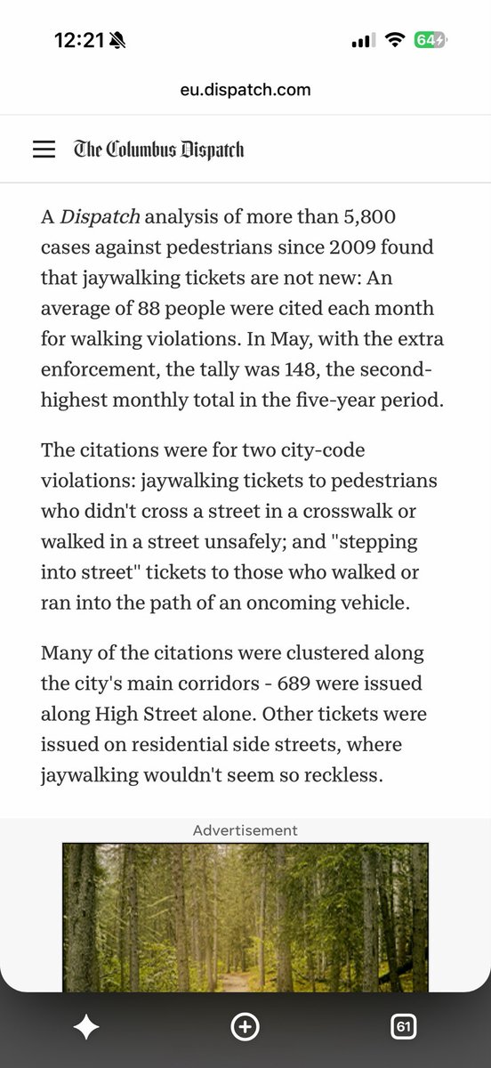 Lootle1701's tweet photo. @ZoggleTheZoggle @FollowSubodh @ltfcat @OskiReport This is from the Columbus Dispatch and shows roughly 88 citations a month for a 1.7 million population, as opposed to zero in London with a population of 9.1 million. So yes jaywalking is a very American thing where you’re not allowed to cross the road freely 🤷‍♀️ https://t.co/0fZYbUFMfS