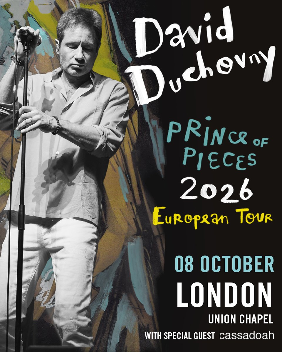 UnionChapelUK's tweet photo. Just Announced 💥 Songwriter, producer, and multi-instrumentalist Cassadoah to open for David Duchovny on 8 October, for a night full of alt indie brilliance.

Book now at https://t.co/ALB74Hcp3v https://t.co/9pul6iDxU2