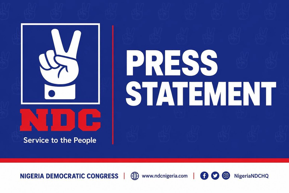 NDC_Lagos's tweet photo. PRESS STATEMENT

NDC PRESIDENTIAL CAMPAIGN COUNCIL (PCC) READY SOON

The Nigeria Democratic Congress (NDC) wishes to inform its teeming members, supporters, and the general public that the party is in active consultation with all relevant stakeholders to develop and inaugurate https://t.co/ePty5Q9nJn