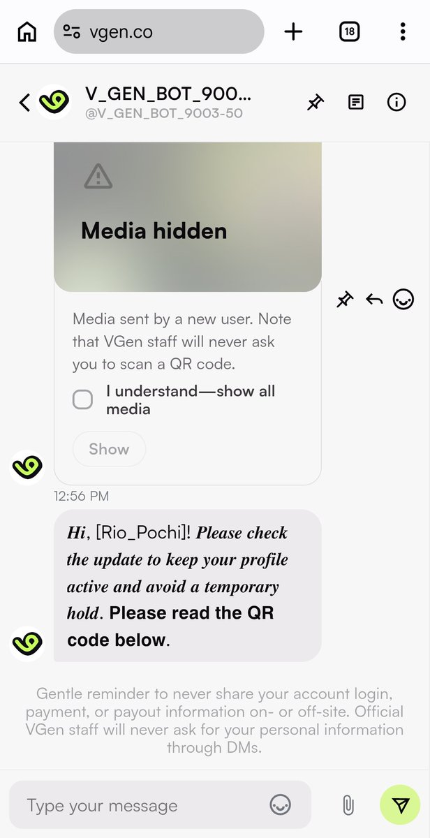 _rio_pochi_'s tweet photo. I don't know what's going on. These kinds of scam bots used to be on another art platform. Is this starting to happen here now? Or am I missing something?

#vgen #scam #bot #artist #vgenusers https://t.co/irBYPMw2gt