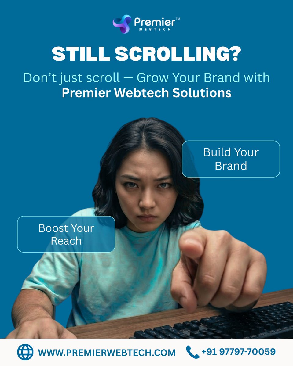 premierwebtech8's tweet photo. "Still scrolling? Your brand could be the one people stop for." 👆

Don't just watch the game — play it. Build your brand, boost your reach, and grow with Premier Webtech.

📞 +91 97797-70059 | 🌐 https://t.co/yRrQVhGBcD
#PremierWebtech #GrowYourBrand #DigitalMarketing #Jalandhar https://t.co/3CLPRLlMkN