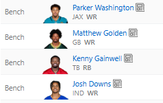 SenseOverHype's tweet photo. @EthanKreagerFF I'm #1 on the waiver wire. Going to snag Coleman. Who would you drop? https://t.co/Xn9ZZ6w6HA