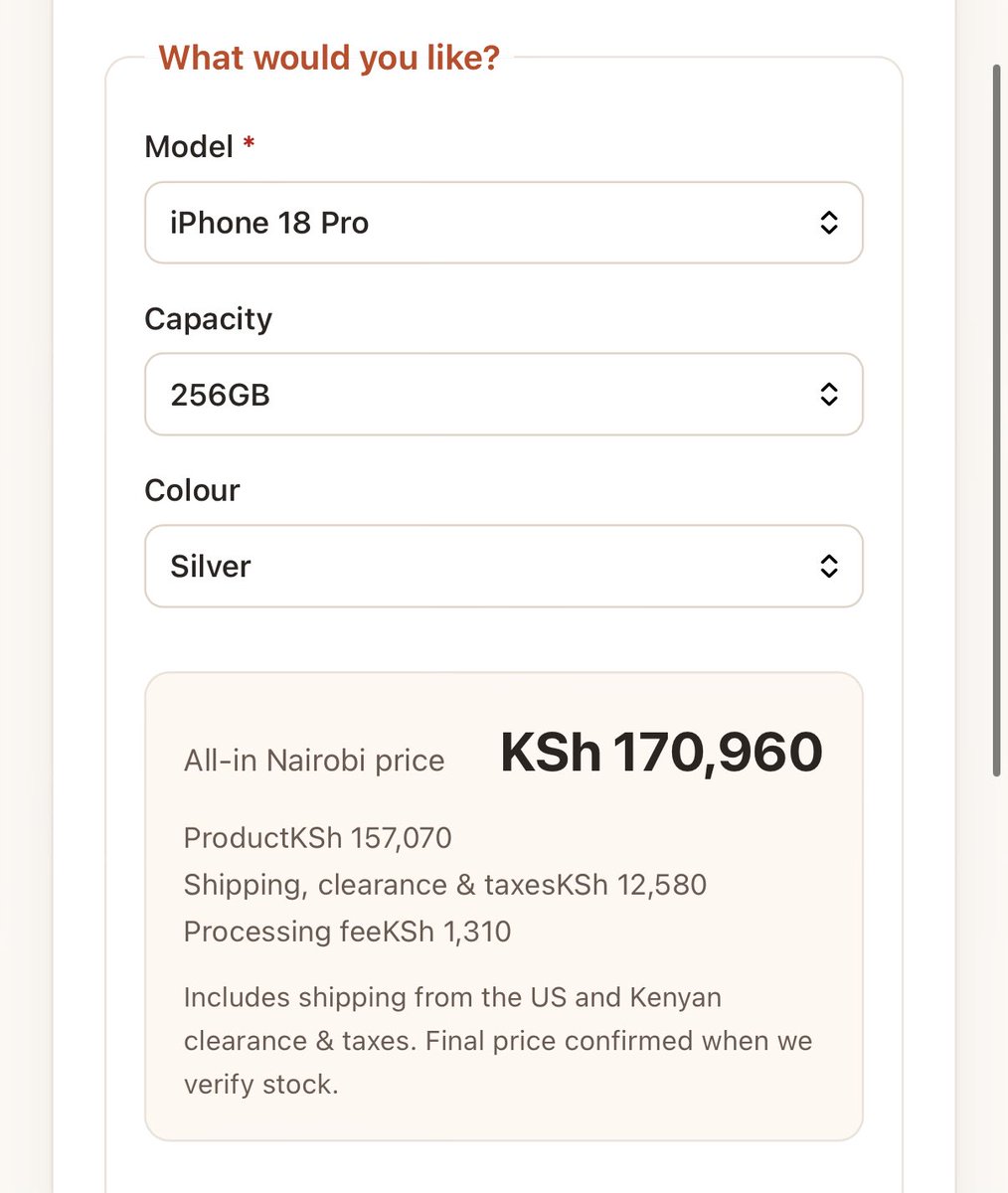 NigelJr_'s tweet photo. I have been seeing this debate for a while now and its very funny. There is no way the iPhone 18 pro max 256GB can be 280k. So I went deep diving on my fav shipping store and guess what? The markups from you lot is aggravating. https://t.co/1gHEUNOeRh