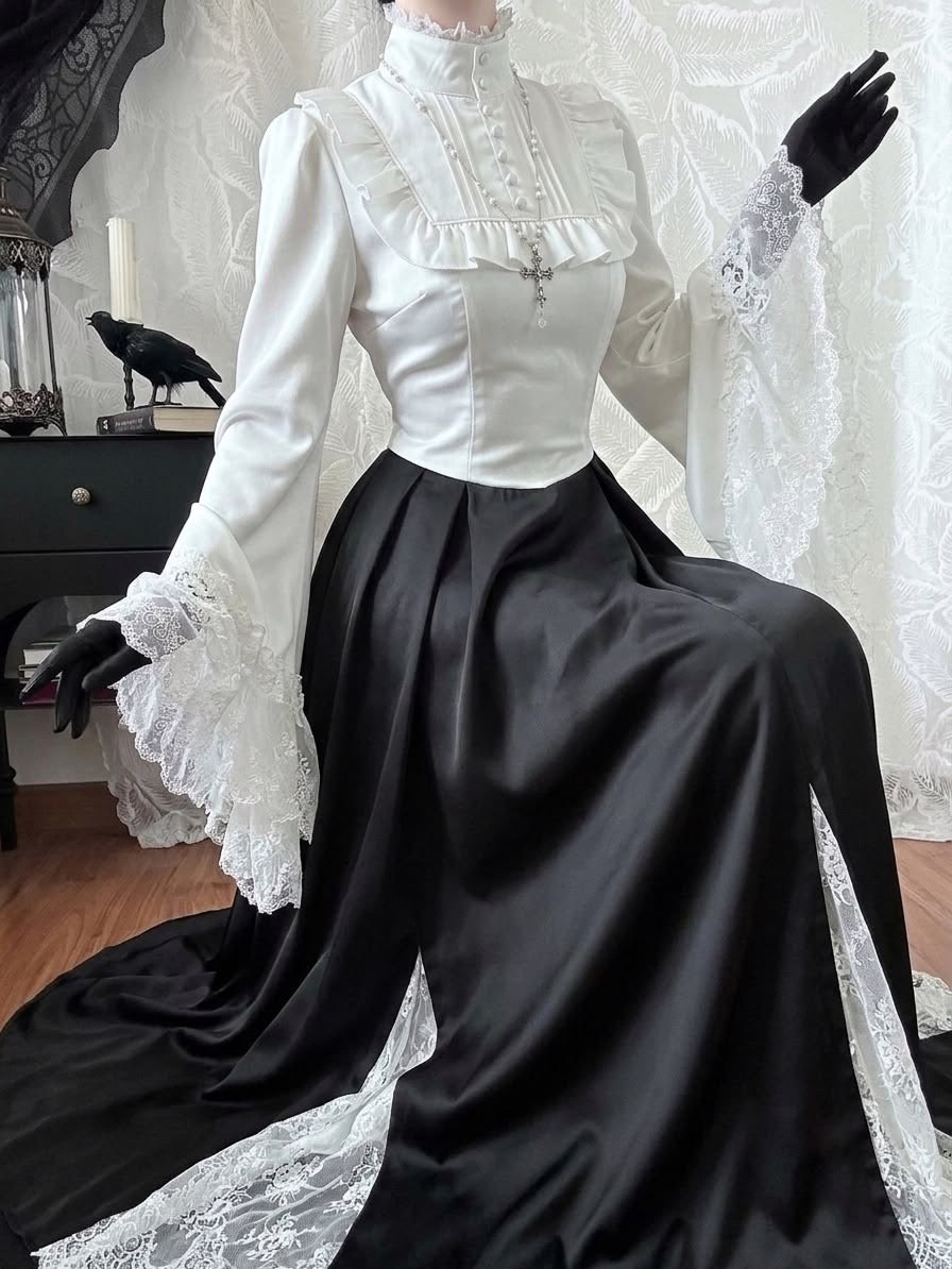 crimsonheirloom's tweet photo. victorian gothic elegance with a touch of doll-like drama. lace, ruffles, and old-world charm https://t.co/fcLUkDkcmq