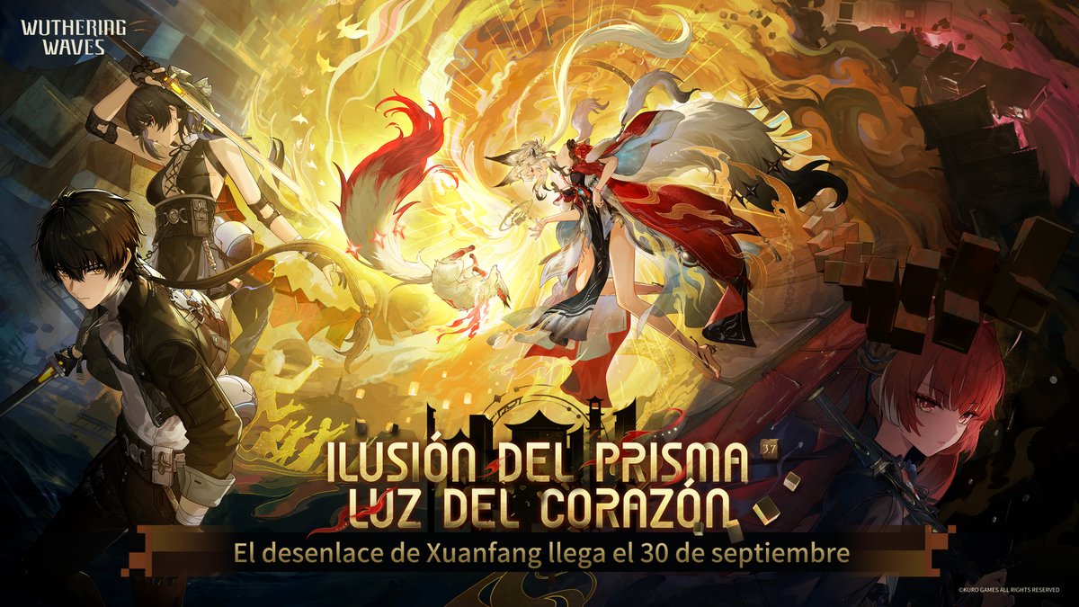 WW_ES_Official's tweet photo. Mantenimiento de la vers. 3.7

Querido/a Errante:

Con el fin de ofrecerte nuevos contenidos y una mejor experiencia de juego, realizaremos una serie de tareas de mantenimiento y actualización de la versión 3.7 «Ilusión del prisma, luz del corazón».
Durante el periodo de mantenimiento de los servidores, no podrás iniciar sesión en el juego, así que ten en cuenta el horario. La actualización tiene una gran cantidad de recursos, por lo que te recomendamos que utilices una red wifi para descargar la actualización. Agradecemos tu comprensión y te pedimos disculpas por las molestias ocasionadas.

[Hora de mantenimiento y compensación]
✦ Horario del mantenimiento y actualización: 30/09/2026 04:00 - 30/09/2026 11:00 (UTC +8)
✦ Compensación por mantenimiento y actualización: Astrita x300, Solvente de Cristal x2
✦ Requisitos para obtener la compensación: Crea un personaje y desbloquea la función [Correo] antes del 30/09/2026 a las 04:00 (UTC +8). Podrás recoger la compensación antes del lanzamiento de la versión siguiente.
※ En caso de que se prolongue el mantenimiento, el equipo de desarrollo publicará un nuevo aviso y ajustará la compensación en consecuencia.

▼Consulta el enlace para más información: https://t.co/lCFNTc3qB6

#WutheringWaves #WutheringWavesES
