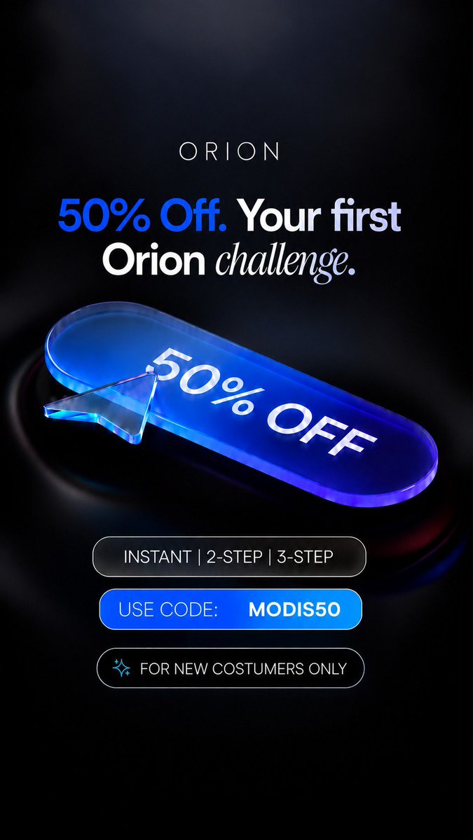 Modis51's tweet photo. $50,000 ORION FUNDED GIVEAWAY.

We’re giving 5 lucky traders a $10K account each!

Want a chance to win? 👇

HOW TO ENTER:
1️⃣Most Follow: @OrionAffiliates, @Orionfundedcom,@Modis51

2️⃣Turn ON post notifications🔔

3️⃣Tag 3 traders in the comments👇

✅ Complete ALL the steps to qualify.

Let’s make some noise!

Good luck everyone!