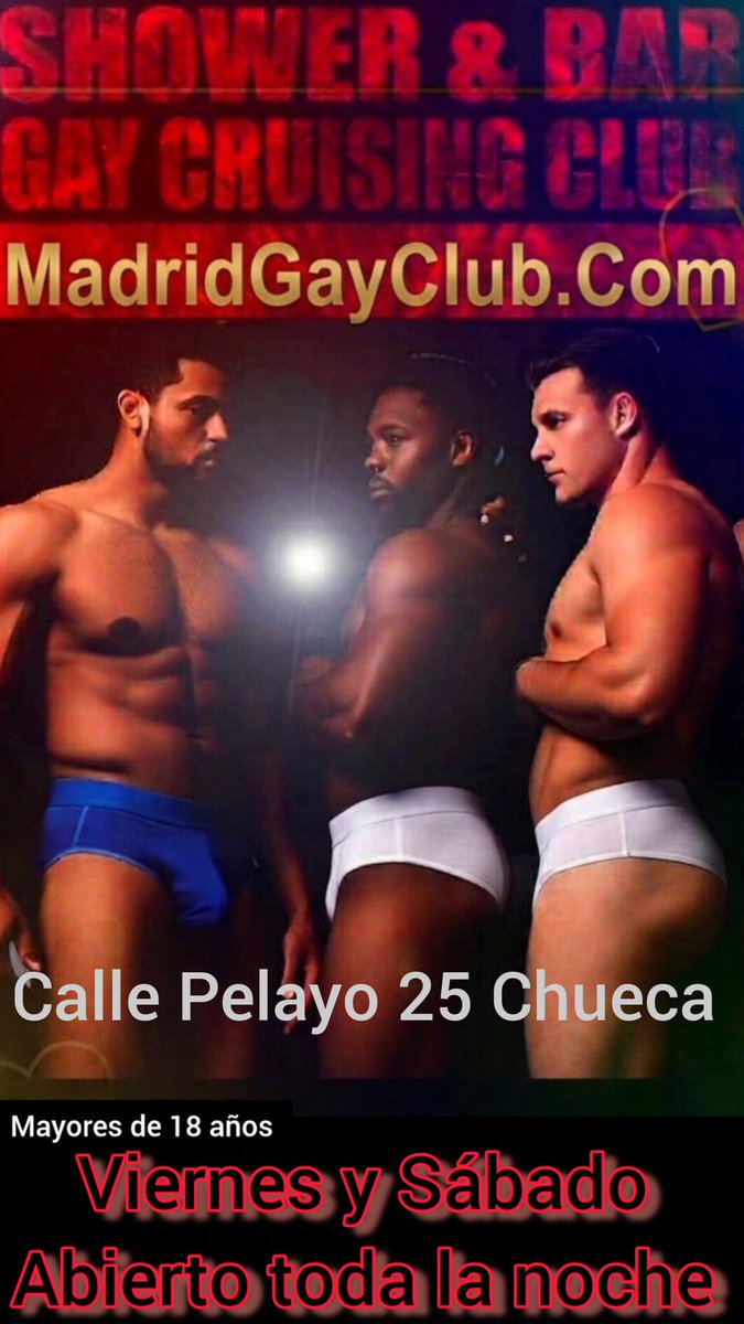 Angelon__Angel's tweet photo. Estás en Valencia o Córdoba y vas para Madrid, vente a Chueca, popular punto de encuentro #gay.
​NOCHE ENTRE HOMBRES sin tregua, viernes y sábados abierto toda la noche.
​Sesiones temáticas con Código de ropa: solo en o sin calzoncillos
​SHOWER &amp; BAR
Pelayo25 Madrid
​#ValenciaGay https://t.co/v5dLrrvapZ