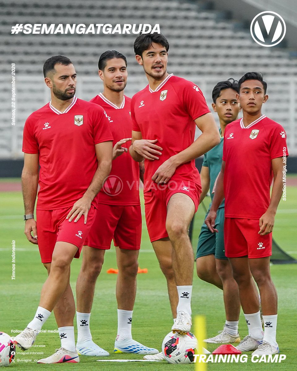 meshilgers's tweet photo. 220926 Pemain Timnas Indonesia menjalani latihan perdana di Stadion Madya untuk FIFA ASEAN Cup 2026.

(📸 vivagoal) https://t.co/dmcfoSX7sF