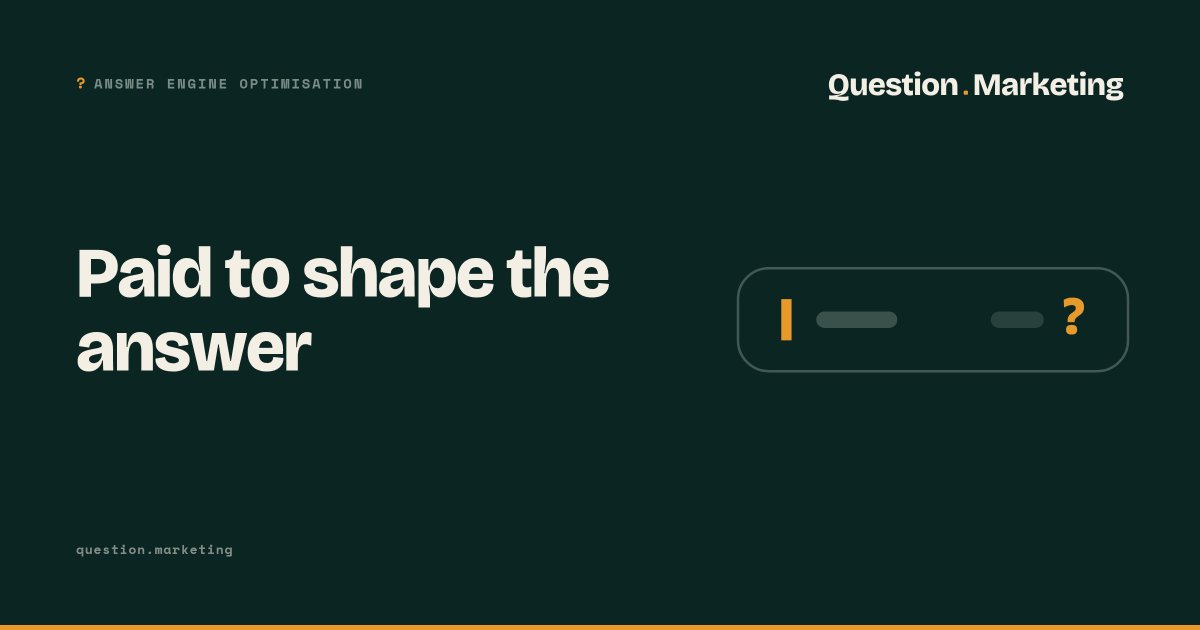 QuestionMktg's tweet photo. Google pilots Search Console pay when content significantly shapes Gemini, AI Overviews or AI Mode answers. Generation phase, not polite links.
https://t.co/OYch3nhCT6 https://t.co/AqZi9EOvBY