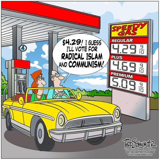 RYboating's tweet photo. Under Biden, they purposely drove up fuel prices to force us all into EVs and mass transit.

Trump brought down those costs.😉

Voting blue will only bring higher fuel costs, including a ban on natural gas.

Not to mention all the other crazy things the left is pushing for!🙄

Vote red!
