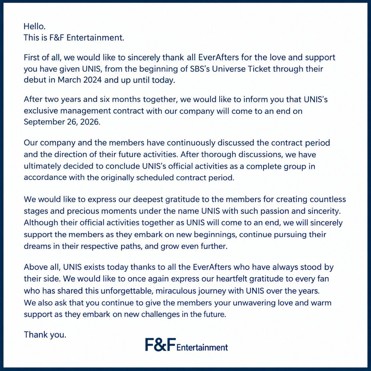 unisbase's tweet photo. This is so heartbreaking. UNIS contract is reportedly coming to an end, with no extension officially announced. https://t.co/5pJHnunVWv