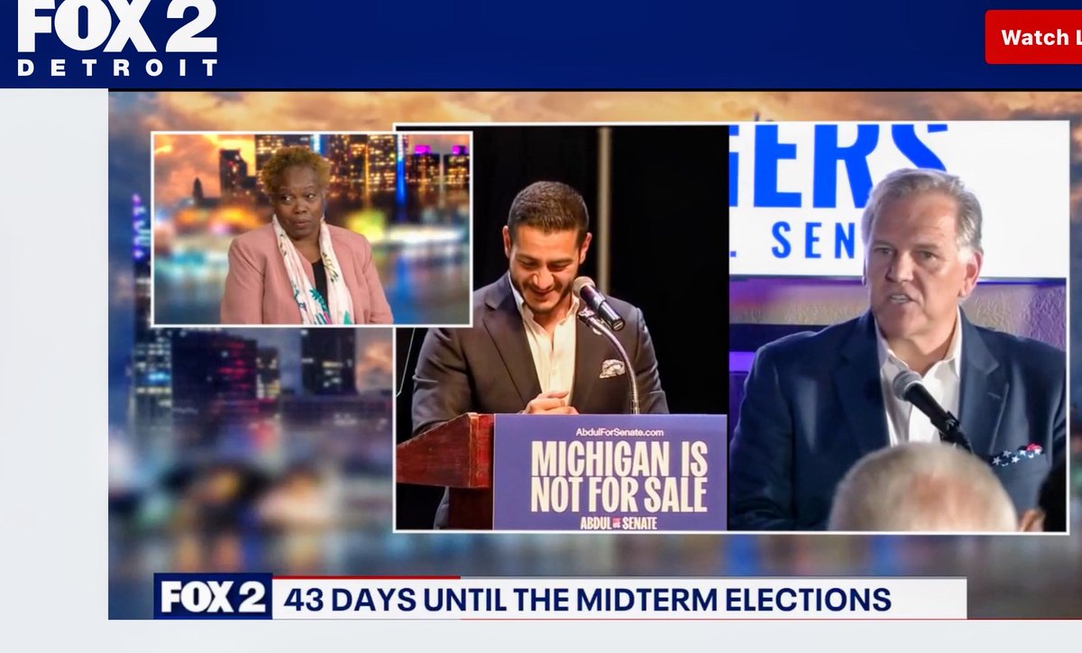 samriddle's tweet photo. Podcaster Eric Brown &amp; Detroit Council Member At-Large Mary Waters join Fox 2 host @rooprajfox2 Roop Raj analyze the Michigan Senate campaign on The Pulse. “Kamala is not a factor in #Detroit no one is listening to her” @MW4us https://t.co/mqeWsDrDrt
