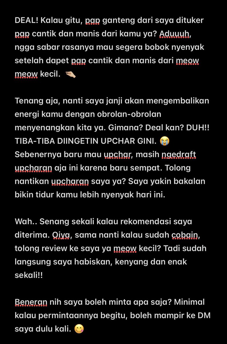 jecnnolee's tweet photo. @selfolssi Selamat malam, meow! 🐈 Maaf saya baru sempat membalas karena habis melakukan adegan setengah dewasa alias menjadi budak korporat hehe. Semoga saya ngga bikin kamu menunggu lama ya, meow kecil! https://t.co/w5pJYmxZxg