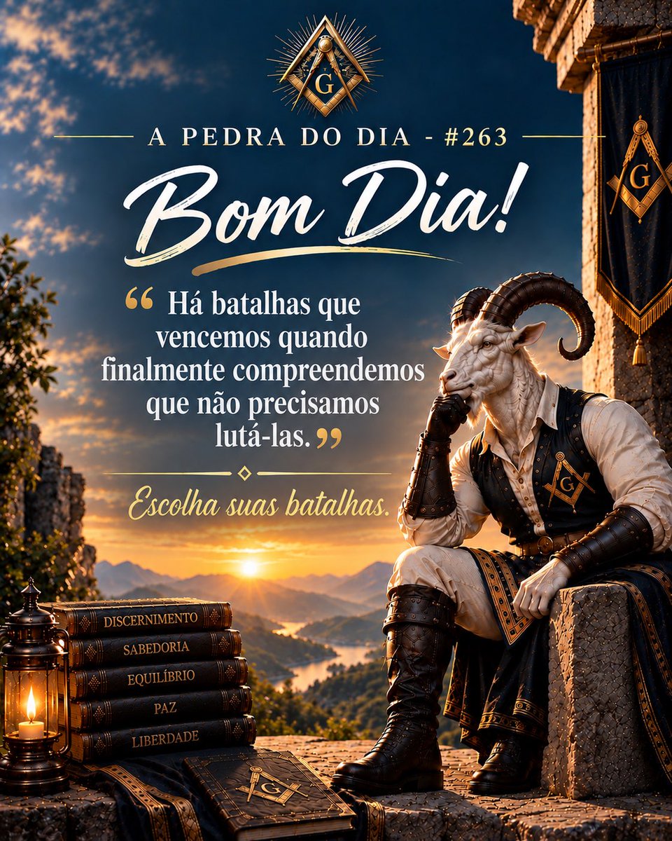 BodeExpiatorio2's tweet photo. A Pedra do dia - #263

Nem toda batalha merece nossa energia. Às vezes, a verdadeira vitória está em reconhecer o que não precisa ser enfrentado e escolher a paz em vez do desgaste.

Que hoje tenhamos discernimento para saber onde colocar nossa força e sabedoria para preservar aquilo que realmente importa. ⚜️

Bom dia! Escolha suas batalhas. 🐐✨