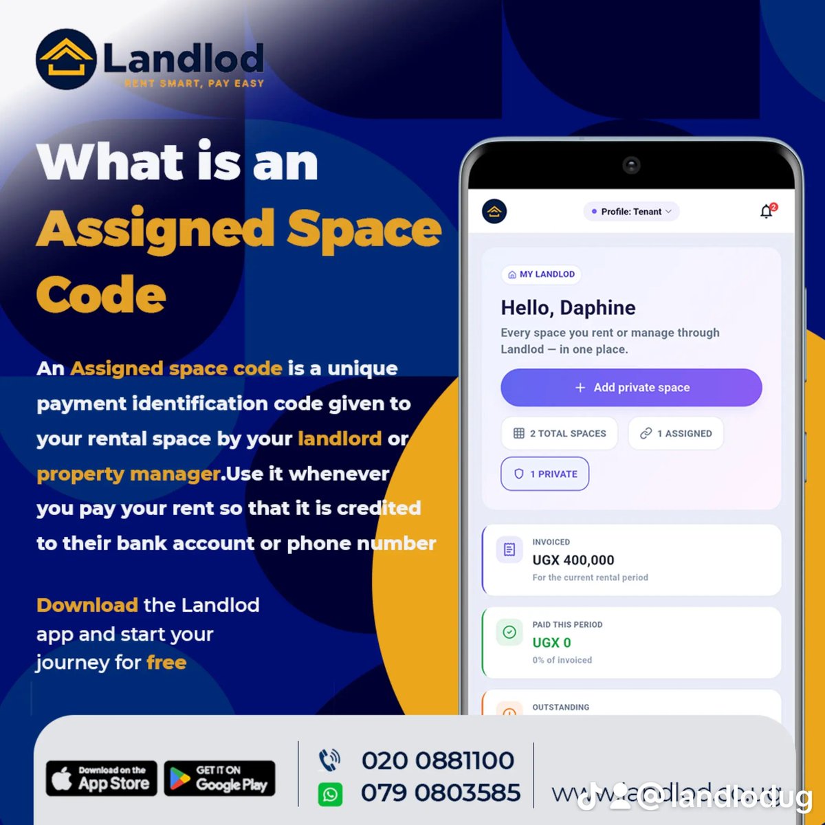 landlod_ug's tweet photo. Paying rent shouldn't come with mix-ups or manual confirmation delays.With Landlod, your Assigned Space Code is a unique payment ID created by your landlord or property manager linked to your specific rental property that ensures your landlord receives every payment  instantly. https://t.co/xziwDWWQ42