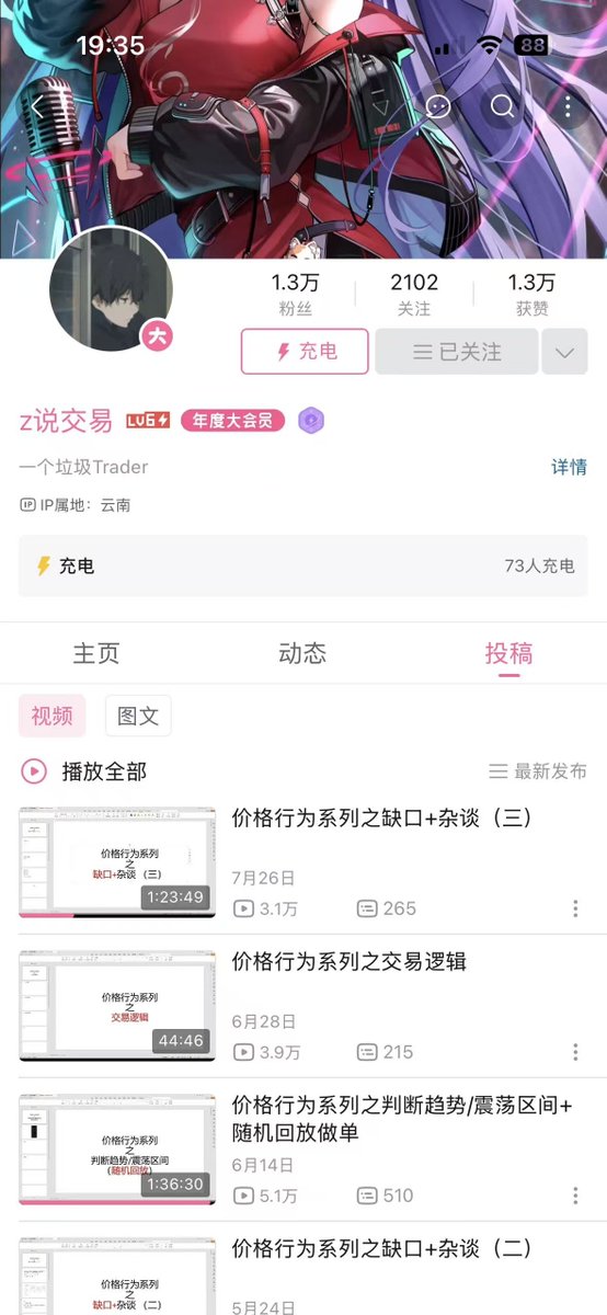 TomZheng_in_X's tweet photo. 我发现每个能做出成绩的交易员都有自己的独特理解。
比如Z说交易，对于我觉得他对于缺口的理解简直独一份，推荐学PA的都去B站看一看Z说交易关于缺口的视频。 https://t.co/fFecwTBqkM