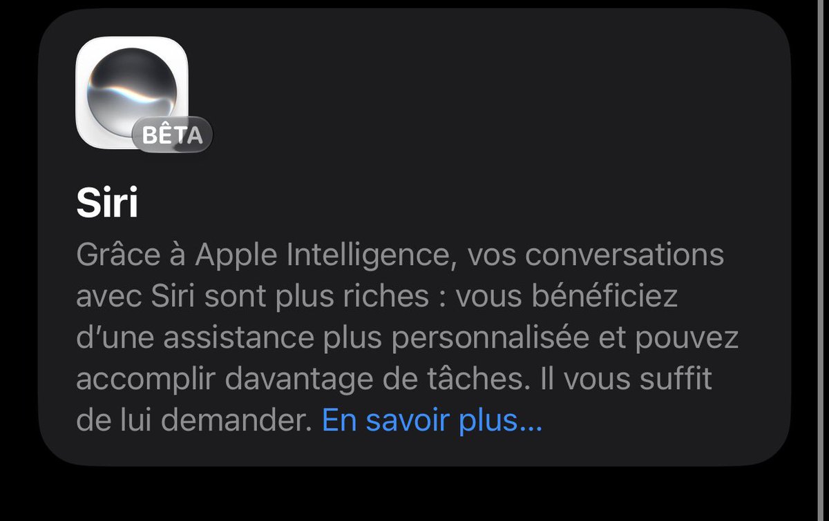 aiartacc's tweet photo. Enfin en français le nouveau Siri AI ! https://t.co/zWVqChpIoW