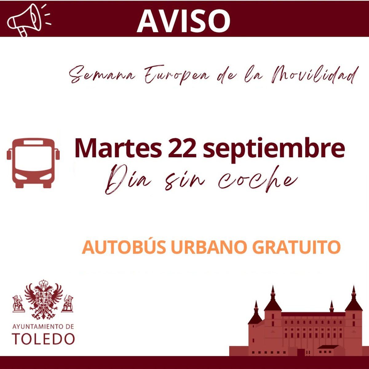 ToledoHistorico's tweet photo. #Toledo #Movilidad #Transporte #Autobuses 
Se recuerda que la concejalía de Movilidad @ToledoAyto celebra su "SEMANA Europea de Movilidad" (16-22 SEPT) con UN DÍA (22 SEPT) sin cobro de trayectos en el servicio de autobuses urbanos... https://t.co/htFXu46P50