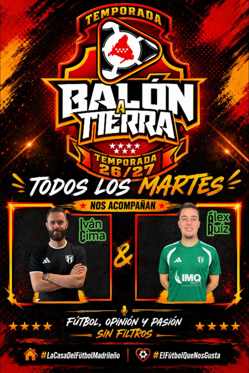 Balon_Tierra's tweet photo. Hoy 16:00h EN DIRECTO nos visitan @cimer84 y @aalexruiizz del @perisocf
Se viene PROGRAMAZO 🎥🎬⚽🔝
No te lo puedes perder 🫵🏻😏
#LaCasaDelFútbolMadrileño
#ElFútbolQueNosGusta
#Bat367 https://t.co/gutYvaR4PV