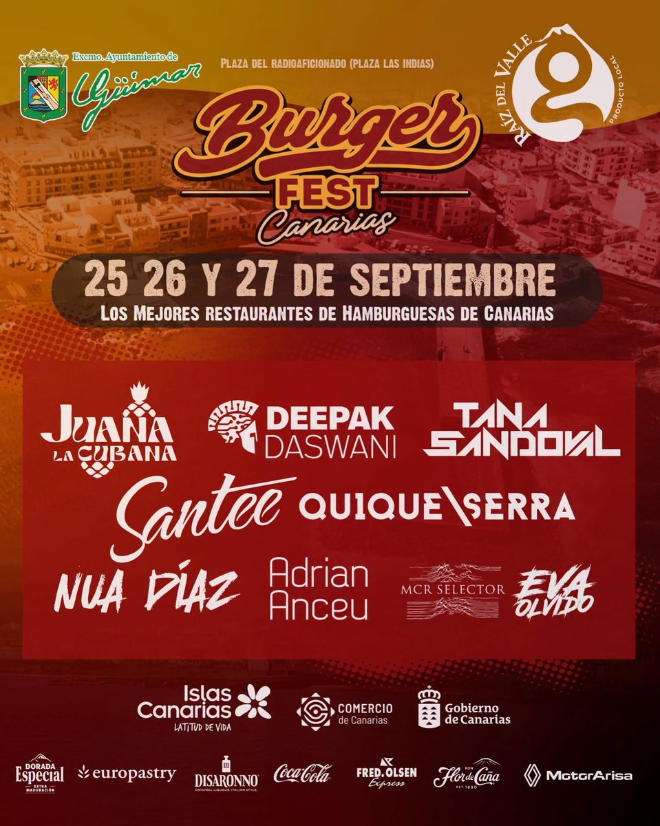 Quiqueserradj's tweet photo. 🍔 BURGER FEST 🍔
🇪🇸 Este sábado estaré a los mandos de la cabina DEL BURGER FEST
🇬🇧 This Saturday, I'll be manning the decks at Burger Fest
#BurgerFestCanarias #LatinTechHouse #MamboHouse #DjLife #CanariasMusica #ElBlogoFeroz #MusicAndBurgers https://t.co/STCUZkCICE