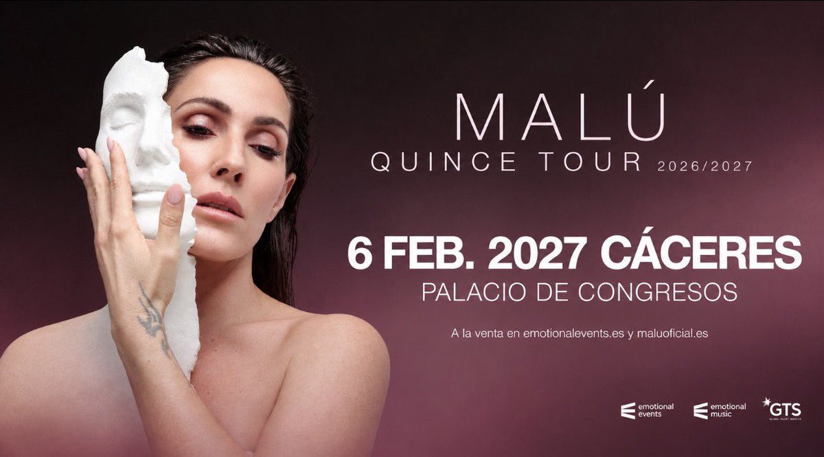 quincetourmalu's tweet photo. Cáceres nos vemos muy muy pronto en 2027!!! Entradas ya disponibles!!! ❤️❤️❤️ #quincetour @_MaluOficial_ 

https://t.co/WbbhCJNYwF https://t.co/LEx2kk6BPk