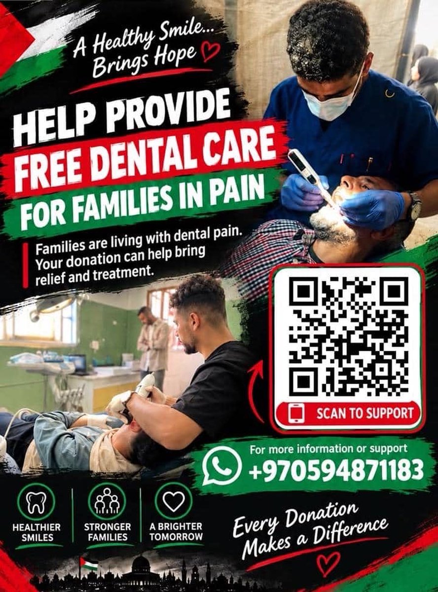 yousef_ki1's tweet photo. I’m sharing this important campaign to support Dr. Ahmed’s efforts to provide free dental care, medication, and emergency treatment to people suffering from severe dental pain who simply cannot afford the care they need.

No one should have to choose between buying food and getting relief from pain. If you’re able to help, even a small donation or simply sharing the campaign can make a real difference.

Please consider supporting and helping turn kindness into relief and hope for those in need. ❤️🦷

https://t.co/DdzXQsE4mk