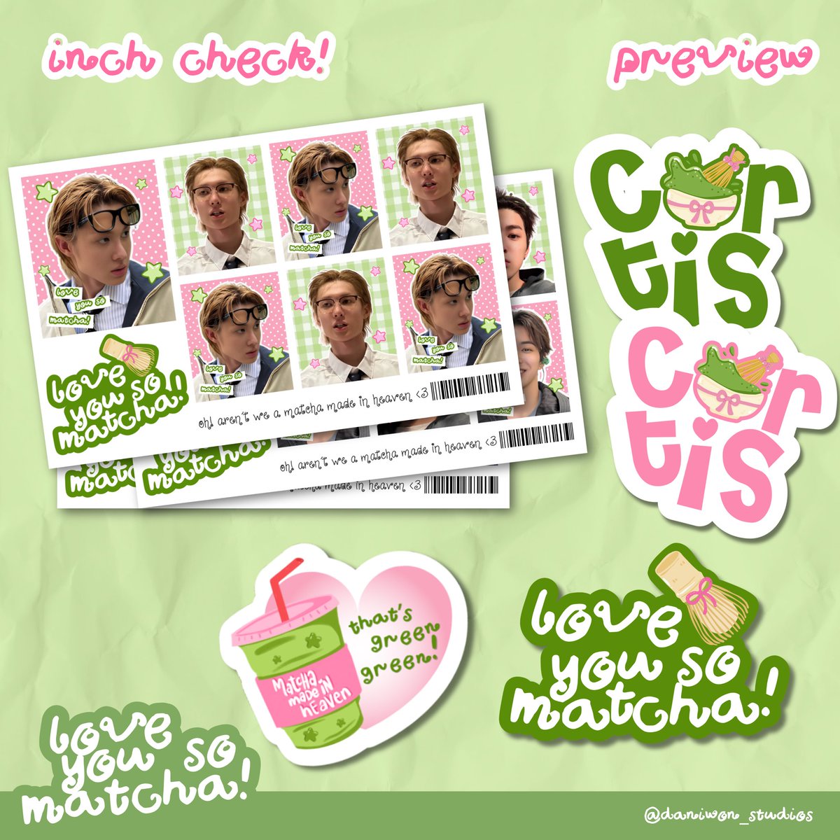 daniwon_studios's tweet photo. inch check .ᐟ
[♡ &amp; ↻ are appreciated]

°⋆🍵ྀི✩ 𝙡𝙤𝙫𝙚 𝙮𝙤𝙪 𝙨𝙤 𝙢𝙖𝙩𝙘𝙝𝙖.ᐟ

𖦹 ID Photo
𖦹 Matcha x Cortis Stickers 

let me know if u guys wantttt 🌟 https://t.co/jikDFzItqe