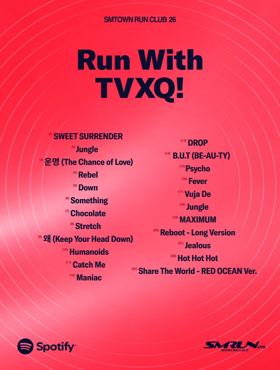 squisitomin's tweet photo. ようやくTVXQのplaylist!
日韓両方の曲が含まれてる🎶ソロもある🎶

@ smtown. run. club IG

Run With TVXQ! 🏃🔥

spotify playlist
🎧https://t.co/4qH6Jm6gOh https://t.co/ZZ4x5613Wa